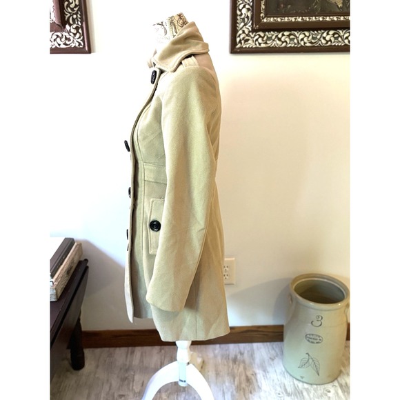 Laetitia jacket Beige Solid Open front Coat Jacket Size 2 tall - Picture 3 of 15